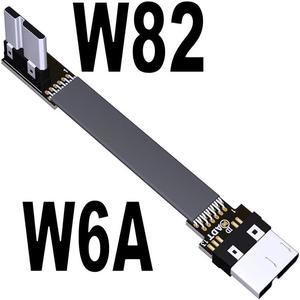 5g/bps USB 3.0 Male to Male Extension Cable Micro-b to Micro B Adapter Cord Support OTG Flat Line for External Hard Drive Case(W6A-W82)(25cm)