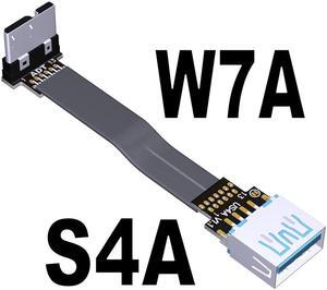 Type-A to Micro-B Connector Data Cable USB Flat Slim Line 5g/bps High Speed USB-A USB 3.0 Male to Female Cord Support OTG Cable(S4A-W7A)(15cm)