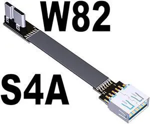 Type-A to Micro-B Connector Data Cable USB Flat Slim Line 5g/bps High Speed USB-A USB 3.0 Male to Female Cord Support OTG Cable(S4A-W82)(15cm)