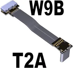 USB 3.0 Type C to Micro-B Male to Female Up Down Angled Connector Flat Thin Cable for Built-in USB Device Extension Cord 5Gbps(T2A-W9B)(15cm)