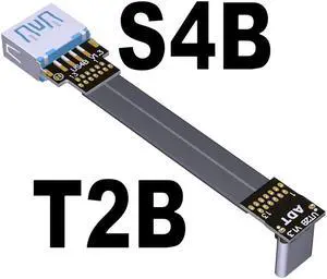 USB 3.1 USB-C Male to USB-A Female Extension Cable 10G/bps Type-C to Type-A 90 Degree Angle for PC Chassis Built-in Adapter Cord(T2B-S4B)(25cm)