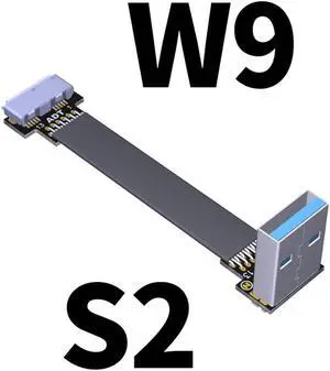ADT-Link S-W Aerial Shield USB 3.0 Flat Ribbon Cable FFC FPV USB3.0 Micro B Angled Male to Female Foldable Axial Elbow Cable(S2-W9)(15cm) ADT-Link S-W Aerial Shield USB 3.0 Flat Ribbon Cable FFC FPV USB3.0 Micro B Angled Male to Female Foldable Axial Elbow Cable(S2-W9)(15cm)