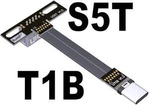 USB 3.1 USB-C Male to USB-A Female Extension Cable 10G/bps Type-C to Type-A 90 Degree Angle for PC Chassis Built-in Adapter Cord(T1B-S5T)(15cm)