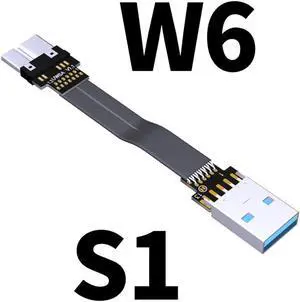 ADT-Link S-W Aerial Shield USB 3.0 Flat Ribbon Cable FFC FPV USB3.0 Micro B Angled Male to Female Foldable Axial Elbow Cable(S1-W6)(15cm) ADT-Link S-W Aerial Shield USB 3.0 Flat Ribbon Cable FFC FPV USB3.0 Micro B Angled Male to Female Foldable Axial Elbow Cable(S1-W6)(15cm)