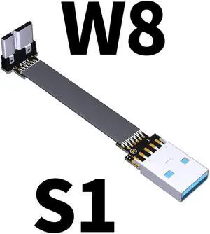 ADT-Link S-W Aerial Shield USB 3.0 Flat Ribbon Cable FFC FPV USB3.0 Micro B Angled Male to Female Foldable Axial Elbow Cable(S1-W8)(15cm) ADT-Link S-W Aerial Shield USB 3.0 Flat Ribbon Cable FFC FPV USB3.0 Micro B Angled Male to Female Foldable Axial Elbow Cable(S1-W8)(15cm)