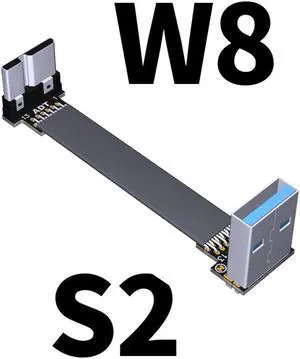 ADT-Link S-W Aerial Shield USB 3.0 Flat Ribbon Cable FFC FPV USB3.0 Micro B Angled Male to Female Foldable Axial Elbow Cable(S2-W8)(15cm) ADT-Link S-W Aerial Shield USB 3.0 Flat Ribbon Cable FFC FPV USB3.0 Micro B Angled Male to Female Foldable Axial Elbow Cable(S2-W8)(15cm)