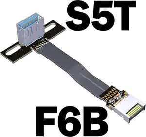 ADT USB 3.1 Gen2 Extension Cable Type-E Male to USB-A Female Screw Fixing Hole for PC Chassis Built-in USB Device Adapter Cord(F6B-S5T)(25cm)