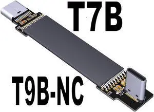 20G USB 3.2 Type C Gen2x2 Flat Ribbon Cable Fold 90 Angle USB C 3.2 Extender OTG Data Charge FPC FPV Aerial Photography Cord 20P(T9B-T7B-NC)(15cm)
