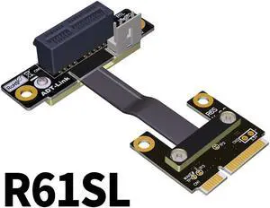 PCIe Riser 1x to Mini PCIe Half mPCIe PCI-E x1 Adapter Elbow Design Gen3.0 Cable 8Gbps Mini PCI-E WiFi Network Card Extension(R61SL)(60cm)