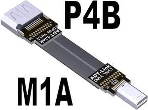 FPV Mini DisplayPort Extension Cable Mini-DP to DP 4K 60Hz 1.2V Adapter Display Port Ribbon Flat Thin Bendable Female Bracket(M1A-P4B)(25cm)