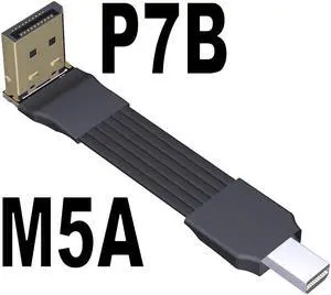 DP Male to Male Extension Cable Mini-displayport DP1.4 for Graphics Video Card Connection Support HDR / DSC Signal Transmission(M5A-P7B)(15cm)