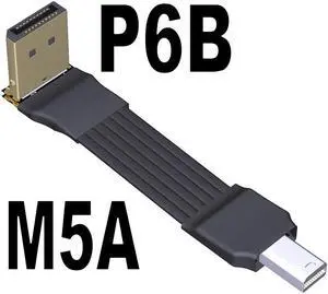 DP Male to Male Extension Cable Mini-displayport DP1.4 for Graphics Video Card Connection Support HDR / DSC Signal Transmission(M5A-P6B)(25cm)