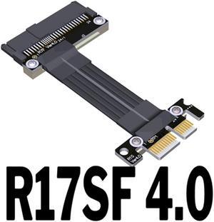 PCI Express 4.0 X1 To U.2 SSD SFF-8639 Extension Cable 90 /180 Degree Extender PCIe4.0x1 Gen4 Adapter Cable Transmission(R17SF)(25cm)