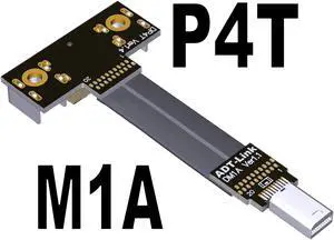 FPV Mini DisplayPort Extension Cable Mini-DP to DP 4K 60Hz 1.2V Adapter Display Port Ribbon Flat Thin Bendable Female Bracket(M1A-P4T)(15cm)