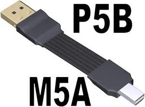 DP Male to Male Extension Cable Mini-displayport DP1.4 for Graphics Video Card Connection Support HDR / DSC Signal Transmission(M5A-P5B)(15cm)
