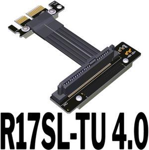 PCI Express 4.0 X1 To U.2 SSD SFF-8639 Extension Cable 90 /180 Degree Extender PCIe4.0x1 Gen4 Adapter Cable Transmission(R17SL-TU)(15cm)