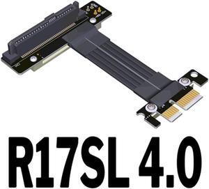 PCI Express 4.0 X1 To U.2 SSD SFF-8639 Extension Cable 90 /180 Degree Extender PCIe4.0x1 Gen4 Adapter Cable Transmission(R17SL)(15cm)