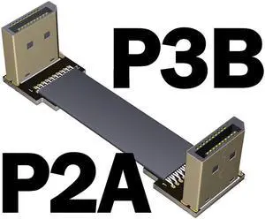 DP to DP Male to Male Extension Cable Displayport-compatible DP1.2 Adapter Flat Cord for Graphics Card w Gold-plated Connector(P2A-P3B)(15cm)