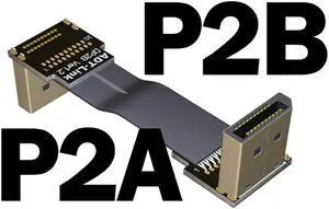 DP to DP Male to Male Extension Cable Displayport-compatible DP1.2 Adapter Flat Cord for Graphics Card w Gold-plated Connector(P2A-P2B)(25cm)