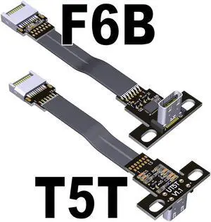 ADT USB3.1 Extension Cable Type-C Female to Type-e Male 90 Degree Adapter w/ Screw Hole for ITX Motherboard Built-in USB Device(T5T-F6B)(15cm)