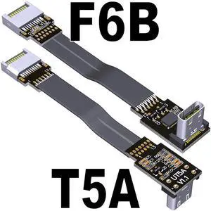 ADT USB3.1 Extension Cable Type-C Female to Type-e Male 90 Degree Adapter w/ Screw Hole for ITX Motherboard Built-in USB Device(T5A-F6B)(25cm)