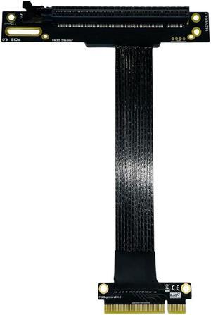 Gen4 PCIe 4.0 x8 to x16 Silver-Plated Extension Cable Adapter GPU Graphics Card Riser Extender PCI Express AI Server Network PC(90 Degree)(20cm)