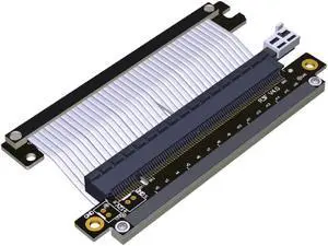 1x PCIe 3.0 x16 Riser Cable RTX3090 RX6800xt Graphics Card for ITX A4 PC Case PCI-E 3.0 16x Double Reverse Extension Adapter(R33UF-TU-Silver)(20cm)