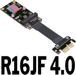 R16JF Key A+E  PCI Express 4.0 x1 To Mini PCIe M.2 WiFi Signal Extension Cable mPCIe Minipcie PCIE 4.0 1x Riser Card Adapter(25cm)(R16JF 4.0)