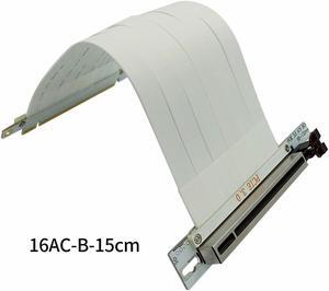 Full Speed PCI-e 3.0 16X PCIE X16 Graphics Card Extension Cable for GPU AI Server ATX ITX Chassis PC Case Compatible with NR200(White 90 degree 15cm)