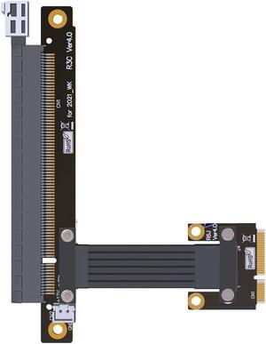 Mini PCI-E to PCIe 4.0 X16 X4 X1 Slot Extension Cable Wireless Network Riser Adapter Cord M.2 for NVME SSD to Mpcie Full Speed(R63JC Pie4.0 x16)(25cm)