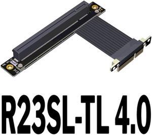 PCIe 4.0 x4 to x16 Extension Cable 4.0 PCI-e Riser Adapter Graphics Card Extender for GTX3080ti RX5700xt GPU(R23SL-TL)(25cm)