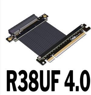 PCI Express 4.0 X16 Male to X8 Female Extension Cable PCIe 4.0 X8 128G/bps Max R38UF 4.0 R38UL 4.0 PCIe 16x High-Speed Adapter(R38UF 4.0)(15cm)