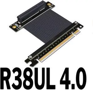 PCI Express 4.0 X16 Male to X8 Female Extension Cable PCIe 4.0 X8 128G/bps Max R38UF 4.0 R38UL 4.0 PCIe 16x High-Speed Adapter(R38UL 4.0)(15cm)