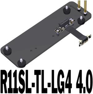 PCI-E 4.0 X1 Riser Cable Dual 90 Degree PCIe Gen4 x1 to 1x Extension Cable PCI Express Riser Card Ribbon Extender 16G/Bps R11SF(R11SL-TL-LG4 4.0)(25cm)