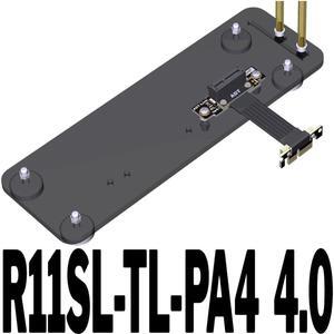 PCI-E 4.0 X1 Riser Cable Dual 90 Degree PCIe Gen4 x1 to 1x Extension Cable PCI Express Riser Card Ribbon Extender 16G/Bps R11SF(R11SL-TL-PA4 4.0)(15cm)