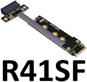 ADT R41SF/SL/SR PCIe x1 Pci-e 1x 3.0 to for M.2 key M Riser Adapter Card Extension Ribbon Cable M2 key-M 1 PCI-express 8G/bps(R41SF)(5cm)