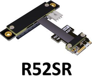 M.2 WiFi A E Key A+E To PCI-e 4x x4 Riser PCI Express Extender Adapter Ribbon Cable Gen3.0 Pcie 3.0 x1 Speed M2 Card Extension(R52SR)(50cm)