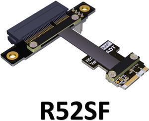 M.2 WiFi A E Key A+E To PCI-e 4x x4 Riser PCI Express Extender Adapter Ribbon Cable Gen3.0 Pcie 3.0 x1 Speed M2 Card Extension(R52SF)(5cm)