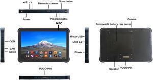 10.1inch Android 13 Rugged Tablet PC 4G ram +64G rom, 4G lte WiFi Bluetooth GPS NFC industrial tablet