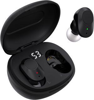 Rechargeable hearing aid, compact mini hearing amplifier, easy to carry elderly sound amplifier, contains 4 hearing aid black