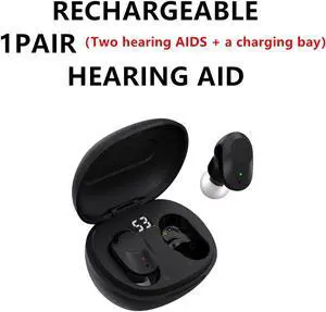 Hearing Aids for Seniors Adults- Elecvos Rechargeable Sound Amplifiers with Noise Canceling PSAP OTC Invisible Personal Into Ear Amplification Devices with LED Power Display, Gifts for Elderly