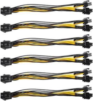 GPNE 6Pack PCI-E 8-Pin Male to Dual 8-Pin (6+2) Male PCI Express Power Adapter Cable for Power Supply Cable Graphics Video Card 8Pin Splitter