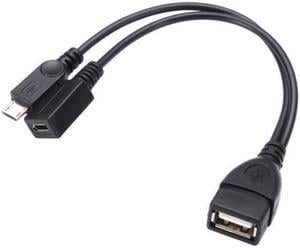 New OTG Host Power Splitter Y USB Jack to Mirco 5 Pin Male Female Cable Black Micro USB Male to USB A Female Support OTG for Samsung S7 S6 edge Note 2 5 Xiaomi 3 4 Lenovo Huawei Meizu LG Sony U Disk