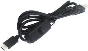 Raspberry Pi 4B Raspberry Pi USB Type-C 20AWG power cord with switch over 3A 1.5m