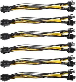 GPNE 6Pack PCI-E 8-Pin Male to Dual 8-Pin (6+2) Male PCI Express Power Adapter Cable for Power Supply Cable Graphics Video Card 8Pin Splitter