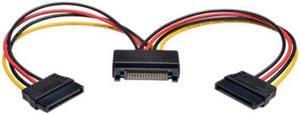 Model P947-06N-2P15 6" 15-Pin Serial ATA (SATA) Power Y Splitter Cable Adapter Male to Female