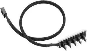 Socobeta 4-Pin PWM Fan Power Supply Cable 1 to 5 Splitter 5 Way PC Case Internal Motherboard Fan Power Extension Cable Cord Wire
