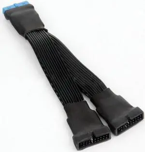 Angitu USB 3.0 19Pin/20Pin female to male Y Splitter motherboard extension Flat cable