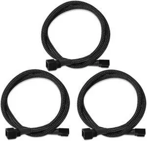 4 Pin PWM Fan Extension Cable,TeamProfitcom PC Fan Power Braided Sleeved Extension Cable Adapter Case 4-Pin Cooling Fans Cable 24 inches (3 Pack)