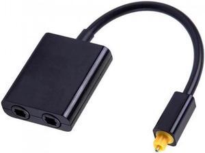 1 to 2 Toslink Fiber Digital Optical Audio Splitter Adapter